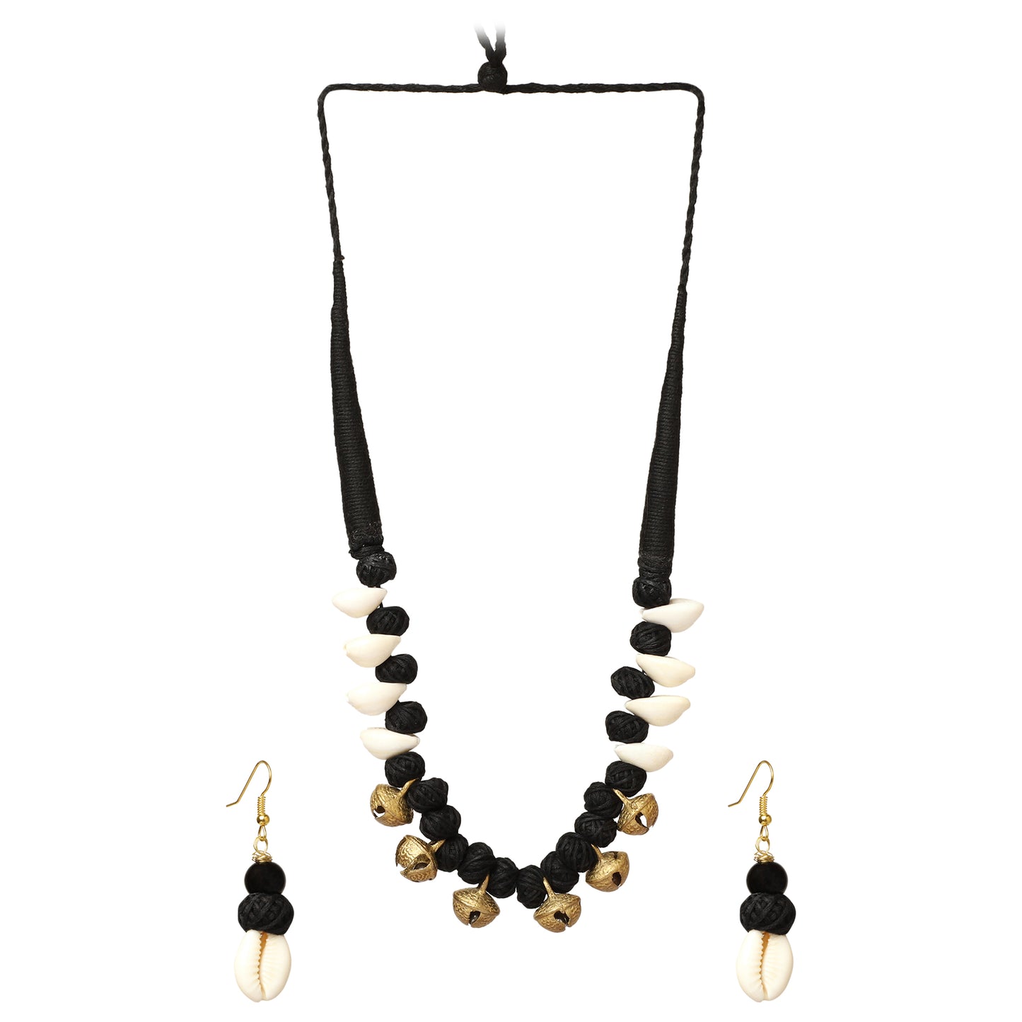 Ghungroo and cowry shell necklace set