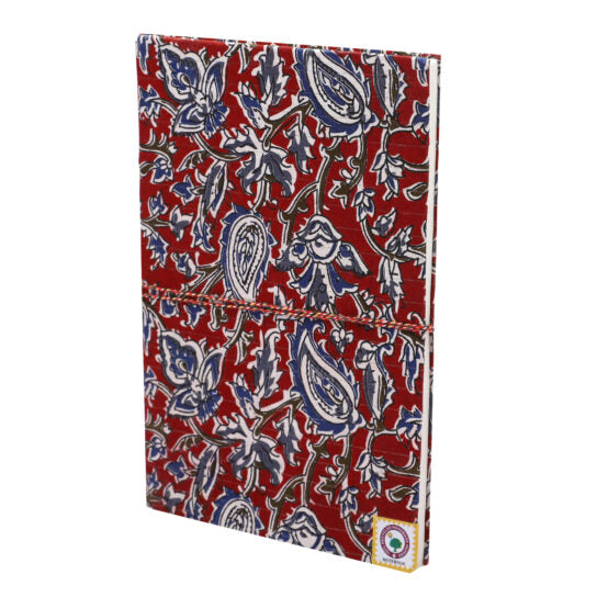 Block Print Fabric Cover Handmade Paper Notebook A4 size,Plain sheets ( single diary )