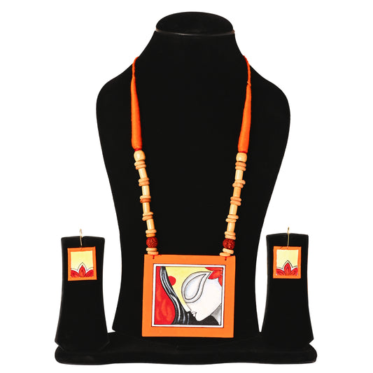 Face painted fabric necklace set