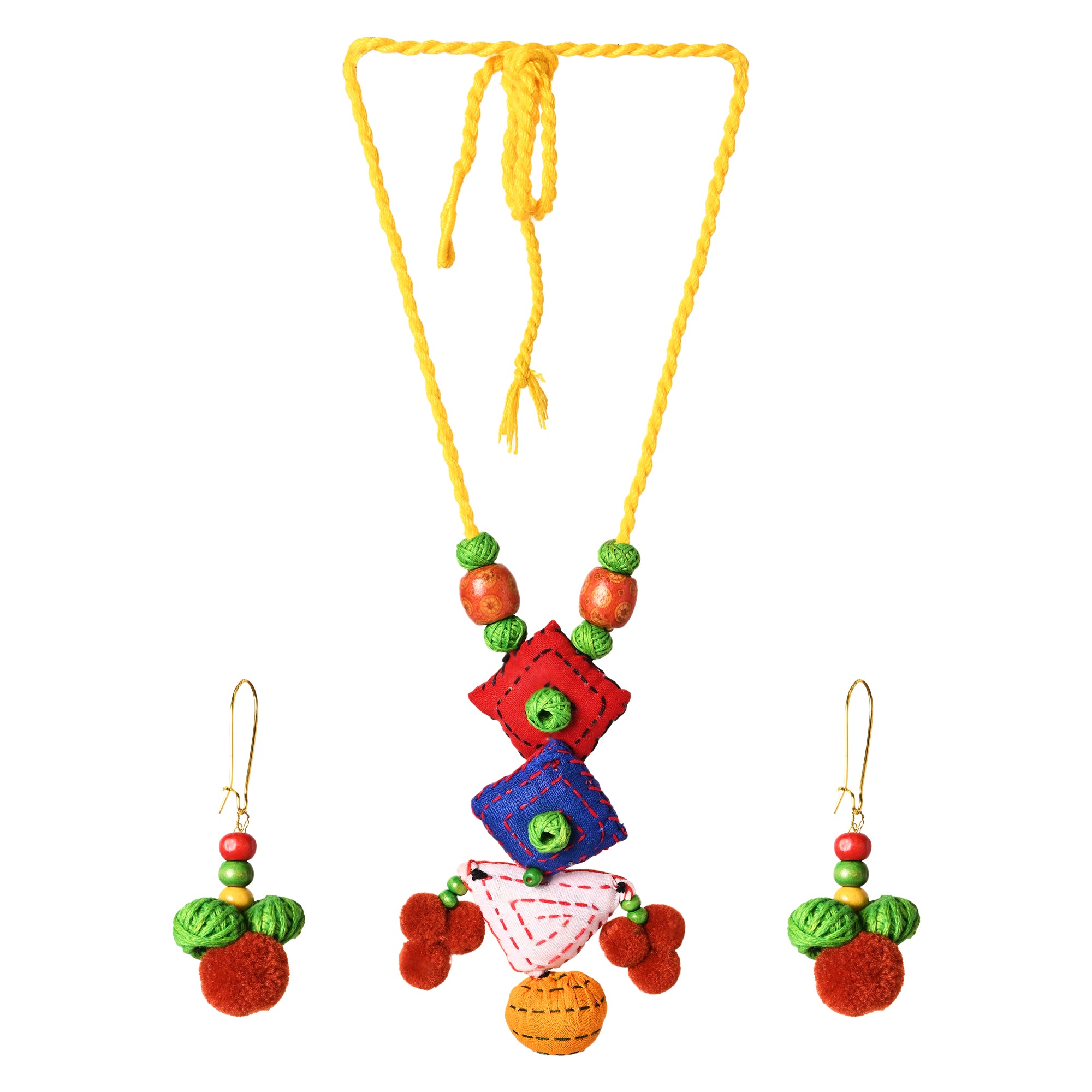 Fabric beads necklace set