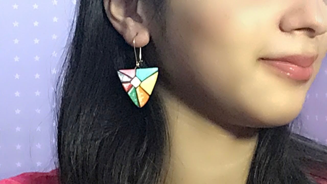 Set of four Geometric design earrings combo