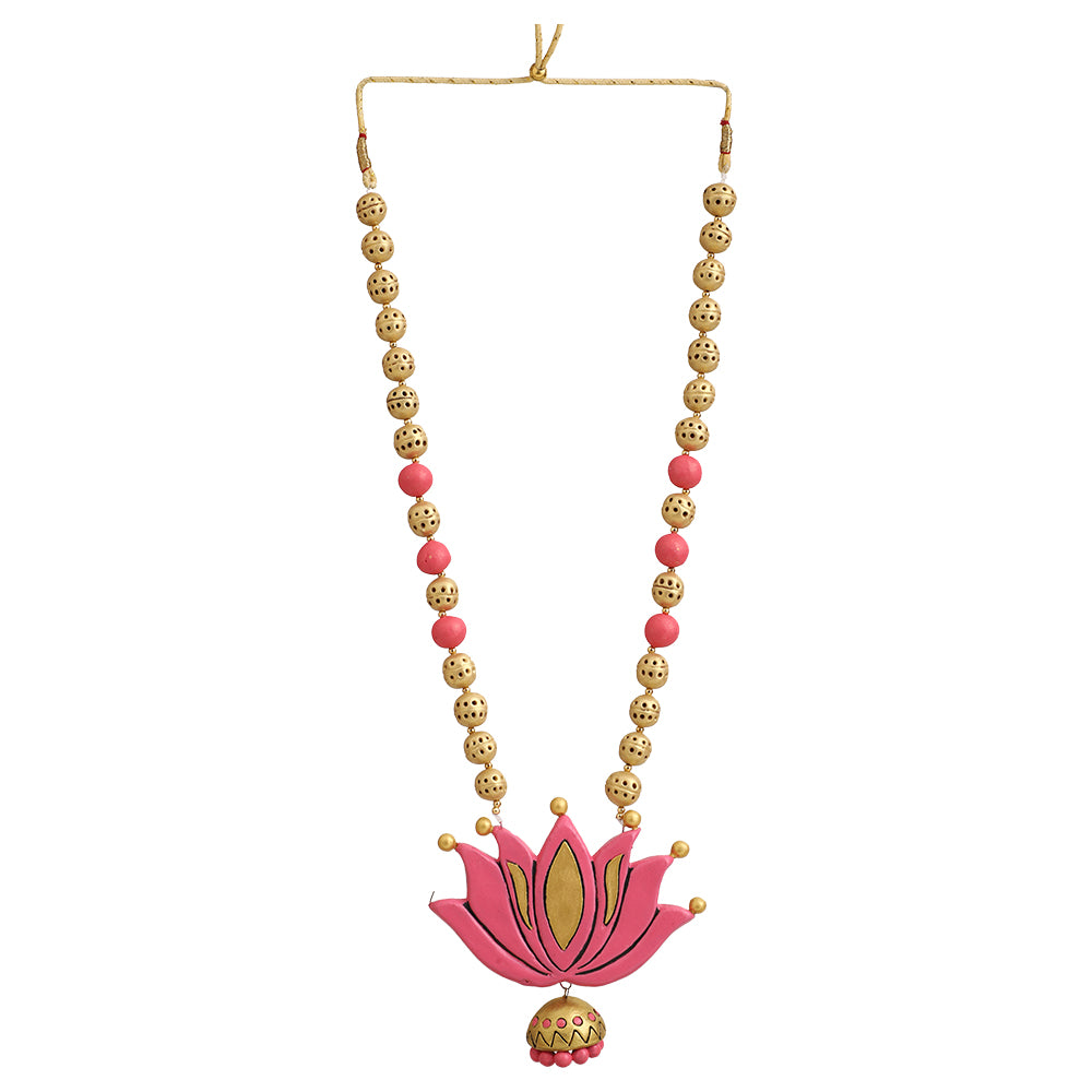 Lotus Inspired terrecotta necklace set