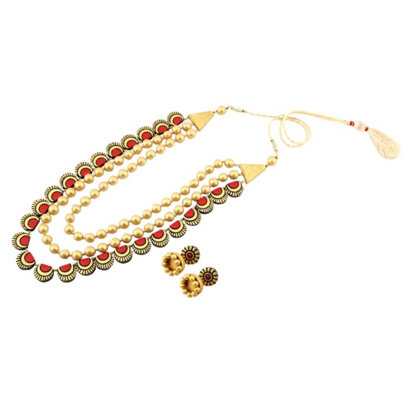 Gold Beads terracotta necklace set