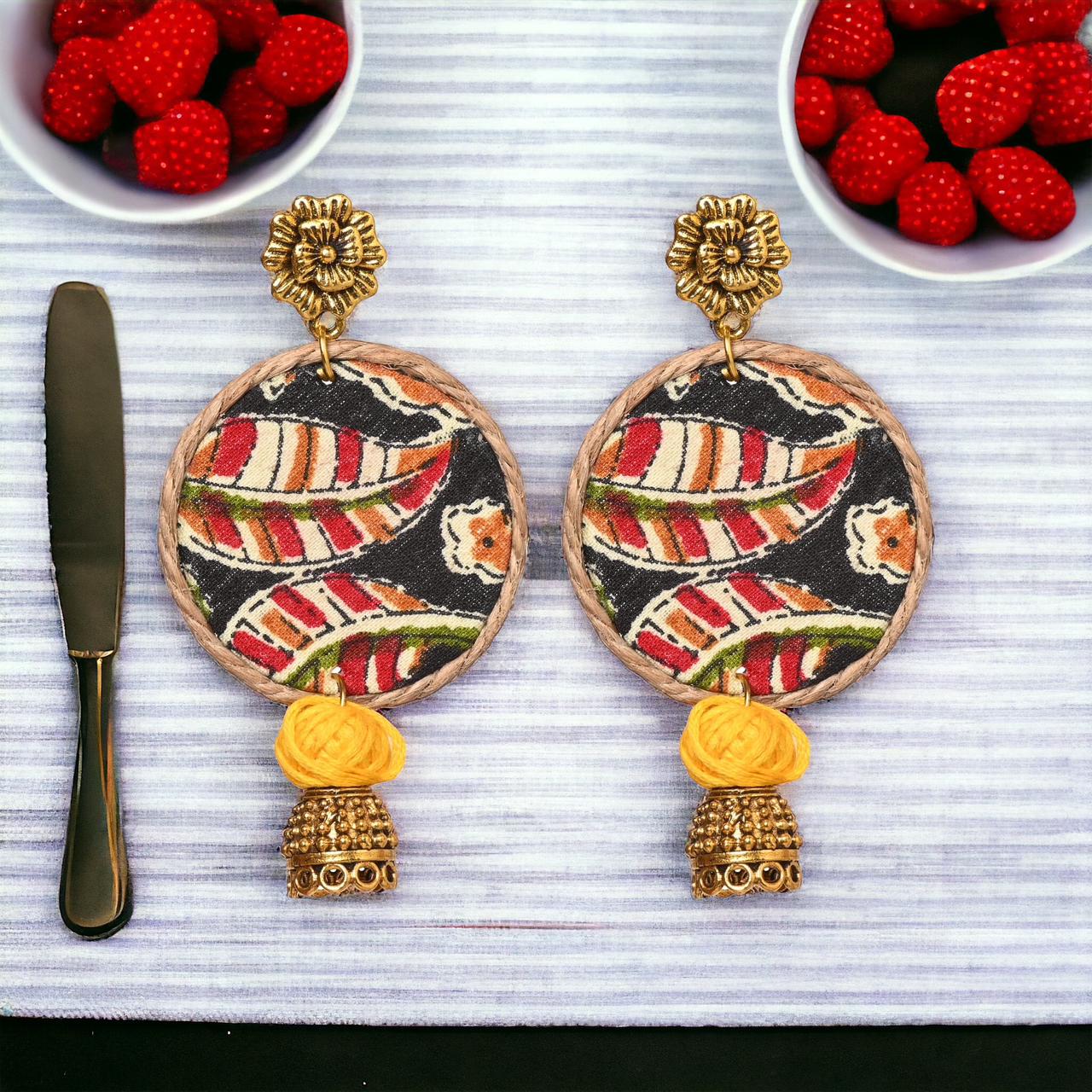 Kalamkari Handmade Fabric Earrings