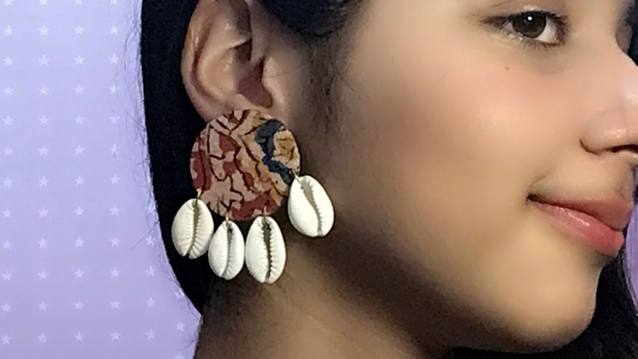 Fabric Earrings Kalamkari