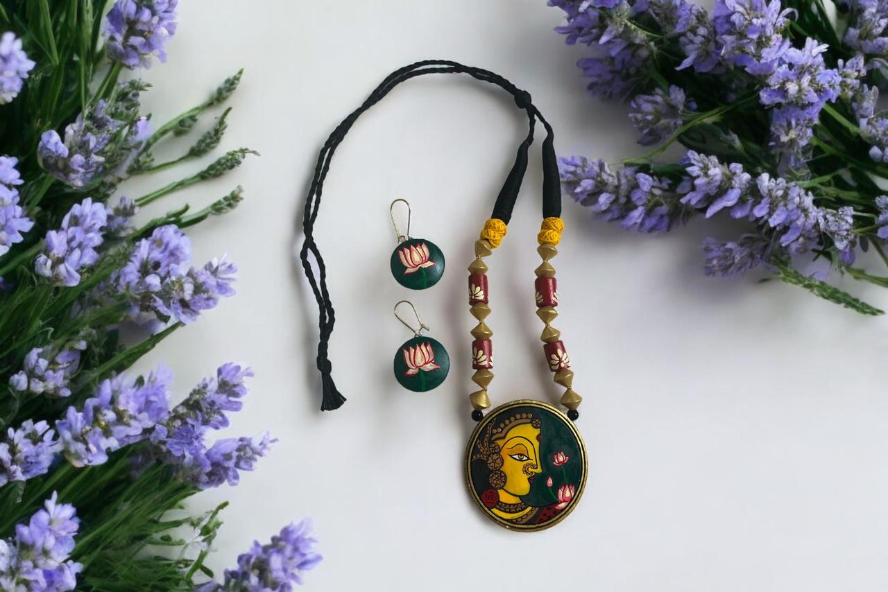 Mughal inspired terracotta necklace set