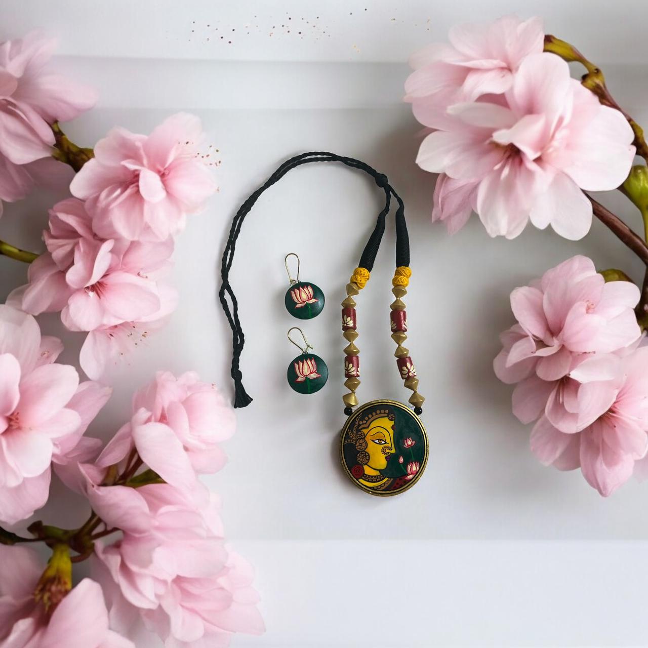 Mughal inspired terracotta necklace set