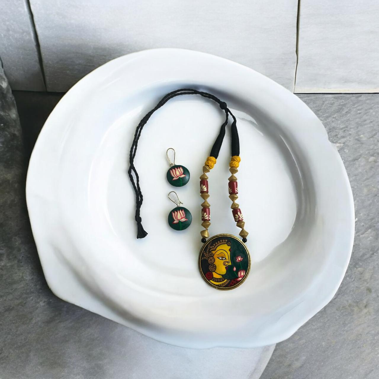 Mughal inspired terracotta necklace set